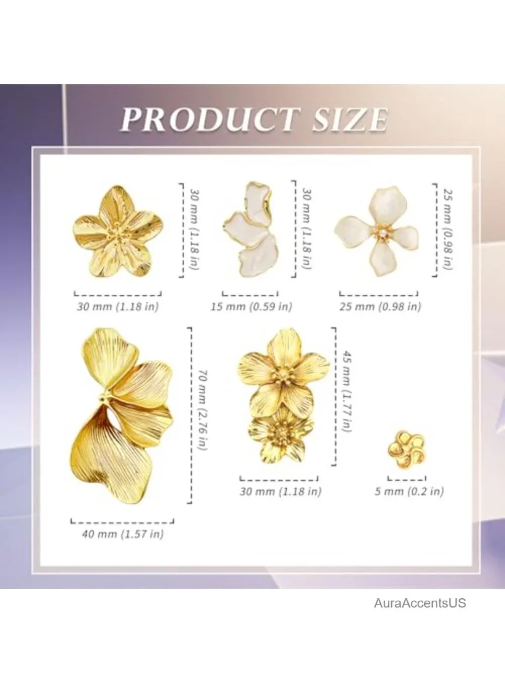 6 Pairs Flower Statement Earrings Set Gold Chunky Dangle Stud for Women